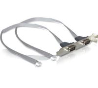 DeLOCK Slot Bracket 2 x COM Port (2 mm Pitch) COM x2 DB9 x2 Plata - Adaptador para Cable (COM x2, DB9 x2, Plata)