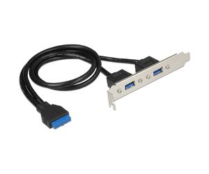 DeLOCK Slotblech - USB 3.0 2xPort extern / 1x Pfostenfemale - intern UNC Gewinde