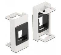 Delock soporte modular easy 45 keystone 22,5 x 45 mm, blanco/negro