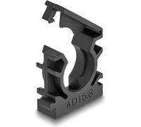 DeLOCK Soporte para Manguera de Cable con Clip de Cierre, 15,8 mm, 8 Unidades, Color Negro