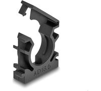 DeLOCK Soporte para Manguera de Cable con Clip de Cierre, 18,5 mm, 8 Unidades, Color Negro