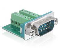 Delock sub-d 9-p m 9-p d-sub m verde, plata