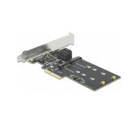 DeLOCK Tarjeta de Expansión PCIe x4 con 3 Puertos SATA 6 Gb/s y 2 Ranuras M.2 Key B - Factor de Forma Low Profile