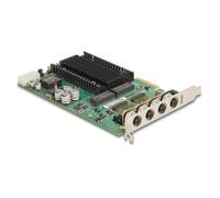 DeLOCK Tarjeta de Red PCI Express x4 i350 Gigabit Ethernet LAN 4x M12 con PoE+, Interno, Verde, 86054