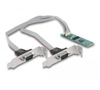Delock tarjeta m.2 a 2 x rs-232 db9 en serie con soportes de ranura es
