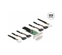 DeLOCK Tarjeta PCI Express 4.0 x16 a 4 x SFF-8639 NVMe - Bifurcación - Factor de Forma Low Profile, PCIe 4.0, U.2, hasta 64 Gbit/s, para Windows y Linux