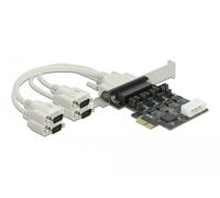 Delock tarjeta pci express x1 a 4 x serie rs-232 con fuente de aliment