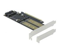 Delock Tarjeta PCI Express x16 a 1 x M.2 Key B + 1 x NVMe M.2 Key M + 1 x mSATA -