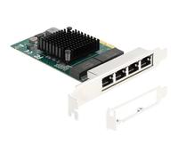 Delock Tarjeta PCI Express x4 a 4 x RJ45 Gigabit LAN BCM