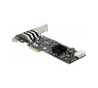 DeLOCK Tarjeta PCIe USB 3.2 Gen 1 de 4 Puertos y Perfil Bajo con Puerto SATA - Compatible con Windows 10/8.1 y Linux