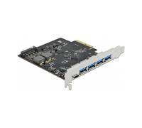 DeLOCK Tarjeta PCIe x4 a USB Tipo-C y 4 USB Tipo-A USB 3.2 Gen 2 - 10 Gbit/s para Windows 10 y Linux, 89156