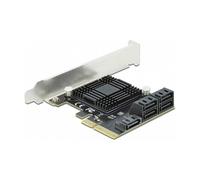 DeLOCK Tarjeta PCIe x4 de 5 Puertos SATA 3.0 Interna de 6 Gbit/s con Cables, Soporte Low Profile y Hot-Swap - Compatible Windows/Linux