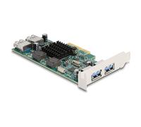 DeLOCK Tarjeta PCIe x4 Dual Channel con 2x USB 5Gbps Externos y 2x USB 5Gbps Internos Tipo-A, Factor de Forma Low Profile