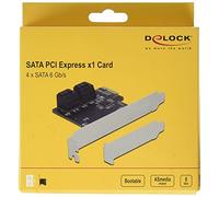 Delock Tarjeta SATA PCI Express x1 de 4 Puertos, Factor de Forma de Perfil bajo, 90010