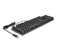 Delock teclado usb mecánico para juegos, con cable de 1,6 m negro con