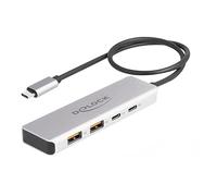 DELOCK 64230 - Concentrador USB 3.1 de 4 puertos, 2x A, 2x C, aluminio, 35 cm