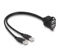 88105 Cable USB 2.0 USB A Hembra x2,USB A-Macho x2 1m Negro DELOCK