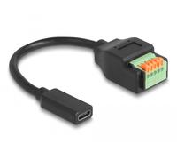 Delock usb 2.0 cable de usb type-c hembra a bloque de terminales con b