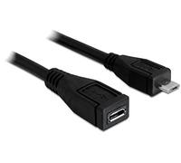 DeLOCK USB 2.0 microB - Cable USB (1 Metro), Negro