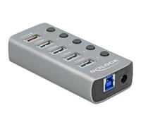 Delock USB 3.0 Hub 4 Port + 1 Fast Charging Port Active with P (Nintendo Switch)
