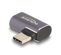 DeLOCK USB Adapter 40Gbps USB Type-C PD 3.0 100W Macho a Hembra Angled Left/Right 8K 60Hz Metal