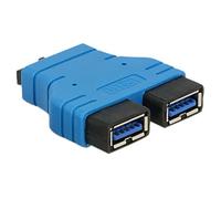 DeLOCK USB3.0/2xUSB3.0 2 x USB 3.0-A Negro, Azul - Adaptador para cable (USB 3.0, 2 x USB 3.0-A, Female connector / Female connector, Negro, Azul)