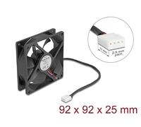DeLOCK Ventilador axial 12 V CC, 92 x 92 x 25 mm, color negro