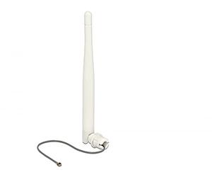 Delock WLAN 802.11 bgn Antena MHF Conector 3dBi omnidireccional 1.13 12cm Flexible Clip Blanco (89619)