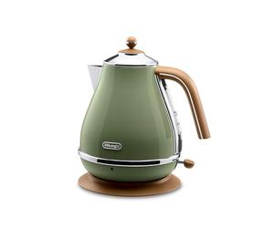 De'Longhi 40031358 - Tetera eléctrica, 2000 W, 1.7 L, acero inoxidable, verde