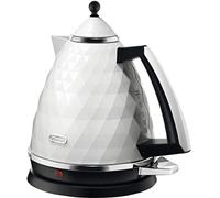 De'Longhi Brillante Faceted Jug Kettle, 3KW, White KBJ3001.W