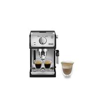 De'longhi - Cafetera de Bomba Tradicional para Espresso y Cappuccino, Admite Café Molido y Monodosis, 2 Tazas Simultáneamente, Depósito de Agua de 1.1 l, 1100 W, ECP 35.31, Negro y Plata