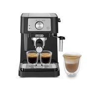 De'Longhi - Cafetera Espresso Manual con Espumador Manual Negro | Cafetera Espresso y Cappuccino, Café Molido o Monodosis ESE, Caldera de Acero Inoxidable, Depósito de Agua 1,1L, EC260.BK