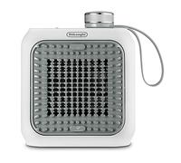 De'Longhi Capsule Desk, Calefactor Cerámico con Ventilador, Minicalefactor Silencioso con Diseño Funcional, Rejilla Orientable, Termostato de Seguridad, óptimo para el Escritorio, 360W, Verde