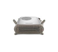 De'Longhi Capsule Fit HFS70B20.WH Calentador de ventilador de bajo ruido, posicionamiento vertical y horizontal, 3 velocidades, tamaño compacto, ventilación de verano, pies y mango, blanco/beige