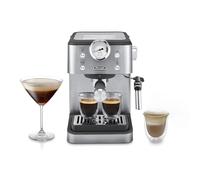 De'Longhi Classic EM450.M, Máquina Café Manual con Varilla Vapor, Máquina Espresso con Bomba Barista, Boquilla para Capuchino, Filtro Doble Pared, 15bar, Taza Hasta 13cm, Acero Inoxidable/Metal
