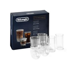 De'Longhi Colección Hot&Cold, Juego de 2 vasos de cappuccino, 2 vasos de cold brew, 2 vasos térmicos de doble pared DLSC326