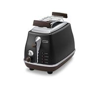 De'Longhi CTOV 2103.BK Tostadora Icona Vintage 900 W, 2 rebanadas, acero Inoxidable, negro