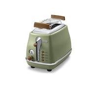 De'Longhi CTOV 2103.GR Tostadora Icona Vintage 900 W, 2 rebanadas, acero Inoxidable, verde
