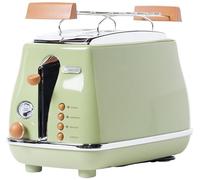 De'Longhi CTOV 2103.GR Tostadora Icona Vintage 900 W, 2 rebanadas, acero Inoxidable, verde