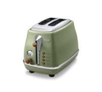 De'Longhi CTOV 2103.GR Tostadora Icona Vintage 900 W, 2 rebanadas, acero Inoxidable, verde