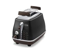 De'Longhi CTOV2103.BK Tostador DELONGHI 2 Ranuras Icona Vintage Black JP20, 900 W, Acero Inoxidable, Negro