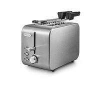 De'Longhi CTX2203.S Tostadora con alicates, control progresivo del grado de tostado, 3 funciones, cajón recogemigas, patas antideslizantes, potencia 550 W, plástico, plateado