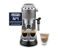 De'Longhi Dedica Style - Cafetera Espresso Manual con Espumador Manual | Cafetera Compacta, Espresso y Cappuccino, Apta para Monodosis ESE, Panel con Botones, Ancho 15cm, Titanio, EC685.TB