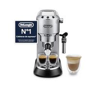 De'Longhi Dedica Style - Cafetera Espresso Manual con Espumador Manual | Cafetera Compacta, Espresso y Cappuccino, Apta para Monodosis ESE, Panel con Botones, Ancho 15cm, Metal, EC685.M