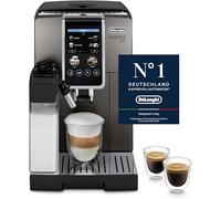 De'Longhi Dinamica Plus ECAM380.95.TB Cafetera Automática con LatteCrema Sistema de Leche, One-Touch Cappuccino, con 24 Recetas, Pantalla TFT a Color de 3.5 Pulgadas, 1450 W, Titanio/Negro