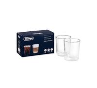 De'Longhi DLSC318 - Juego de vasos térmicos de cristal de doble pared, resistente de borosilicato, cómodo de mantener, sin condensación, lavable en lavavajillas, capacidad 400 ml
