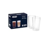 De'Longhi DLSC319 - Juego de vasos térmicos de cristal de doble pared, resistente de borosilicato, cómodo de mantener, sin condensación, lavable en lavavajillas, capacidad 490 ml