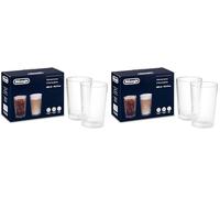 De'Longhi DLSC319 - Juego de vasos térmicos de cristal de doble pared, resistente de borosilicato, cómodo de mantener, sin condensación, lavable en lavavajillas, capacidad 490 ml (Paquete de 2)