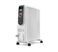 De'Longhi Dragon EasyTronic - Radiador de Aceite para Estancias hasta 75 m³, Calefactor Eléctrico con Termostato de Seguridad, 10 Aletas, Calefacción con 12 Niveles, Portátil, 2500W, Blanco (TRD51025)