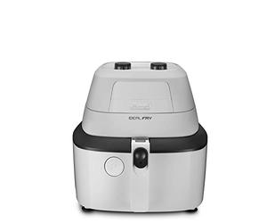 De'Longhi FH2101.W IDEALFRY Freidora de aire caliente, capacidad 1 kg, fritura ligera y saludable, panel de control manual, bañera extraíble de 3,9 L, práctica tapa y temporizador ajustable, color blanco